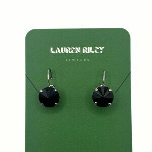 Handcrafted Jet Black Swarovski Crystal Earrings - Silver Plated, Nickel-Free
